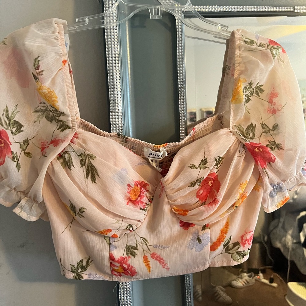 Floral Blush Crop Top